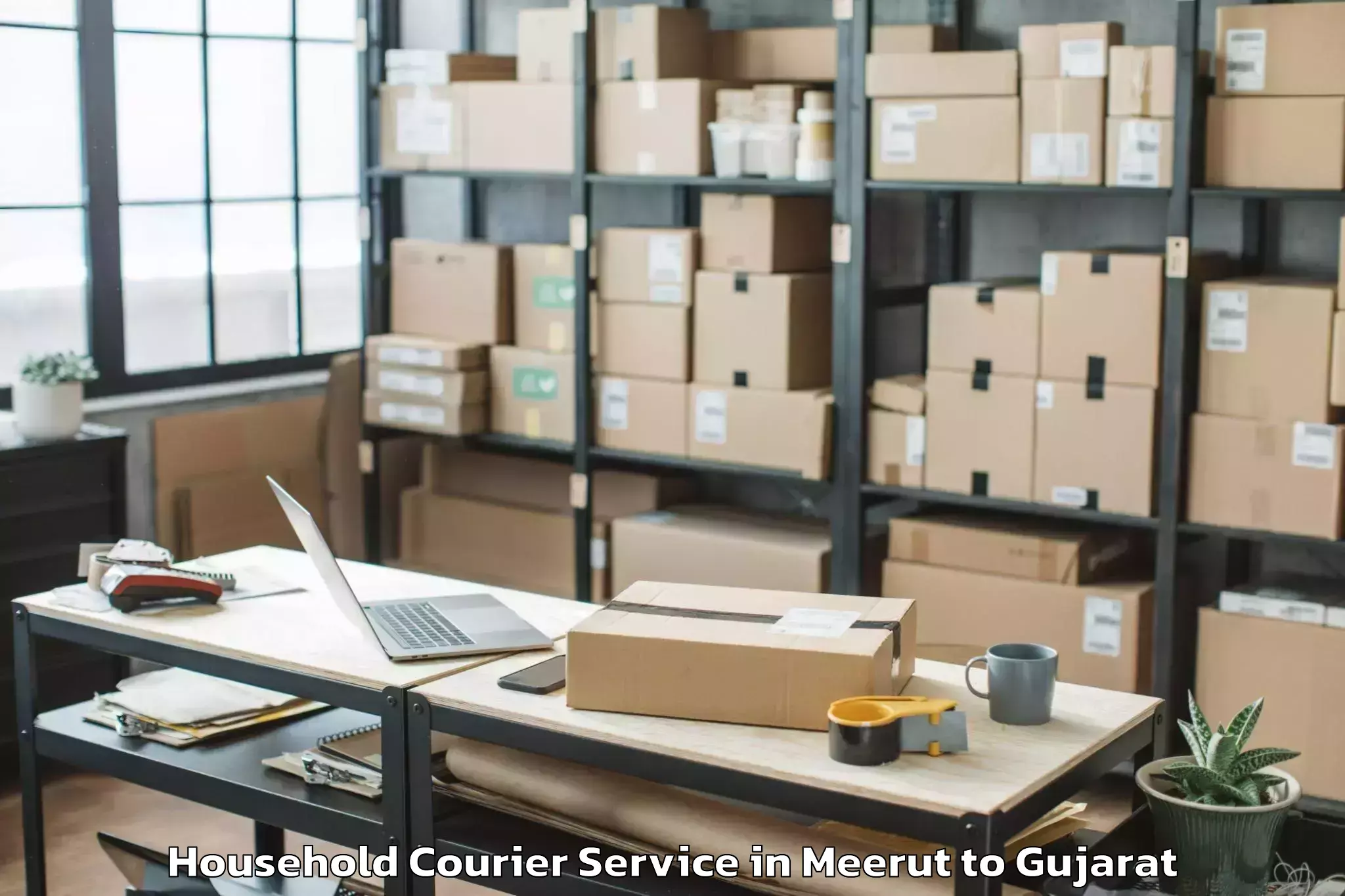 Leading Meerut to Dhuvaran Household Courier Provider